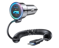 JoyRoom Szybka ładowarka samochodowa 3w1 kabel USB Typ C 1,6m 60W 6941237172860 - 1257686 - zdjęcie 2